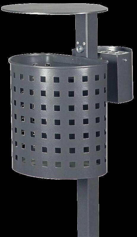 Abfallbehälter ASPEN, mit Lochoptik, in DB 703 eisenglimmer