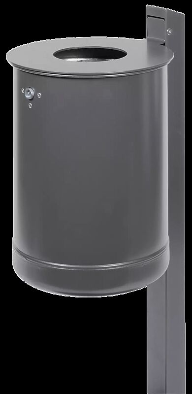 Abfallbehälter KÖLN, ohne Ascher, 35 Liter, Vollblech, zum Einbetonieren, in DB 703 eisenglimmer