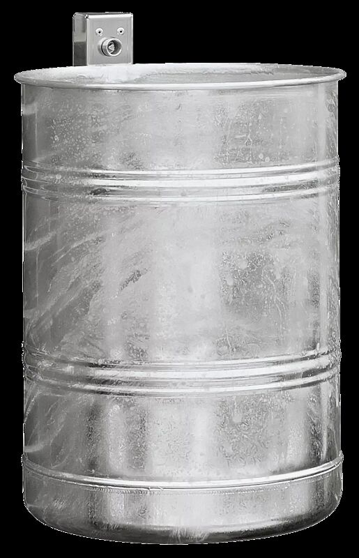 Abfallbehälter BRISTOL, Vollblech, feuerverzinkt, Wandbefestigung