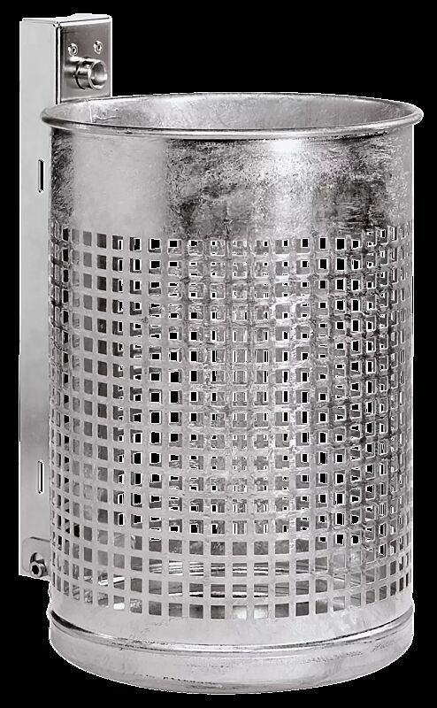 Abfallbehälter BRISTOL, mit Lochoptik, 20 Liter, feuerverzinkt