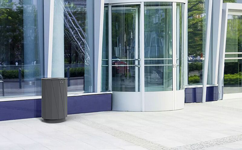 Abfallbehälter TENBY, 60 Liter, in RAL 7016 anthrazitgrau