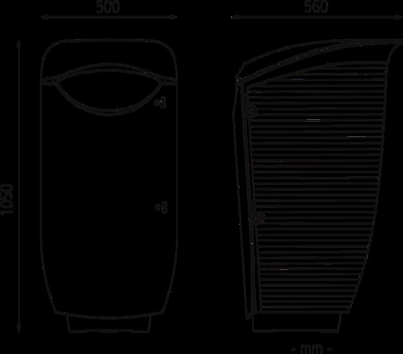 Abfallbehälter NASTRA aus Aluminiumguss