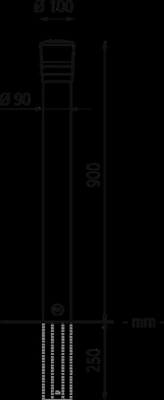 Poller VESTA mit Dreikantschloss, Höhe 900 mm