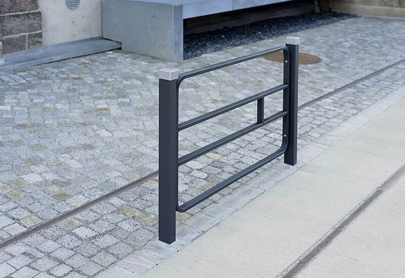 Systemgeländer IMAWA zum Einbetonieren, Stahlteile in RAL 7016 anthrazitgrau