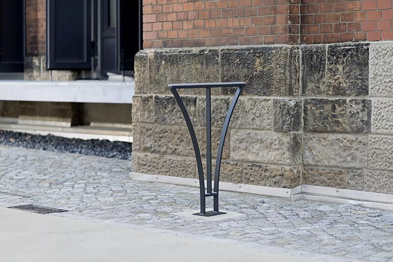 Anlehnbügel BASIC zum Aufdübeln, Stahlteile in RAL 7016 anthrazitgrau