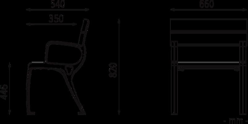 Sitz BASIC mit Rücken- und Armlehnen