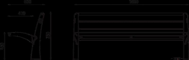 Sitzbank VESTA mit Rückenlehne
