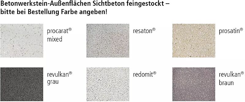 Müllbehälter-Dreifachschrank SWANLEY Sichtbeton feingestockt, Türblatt Stahl glatt