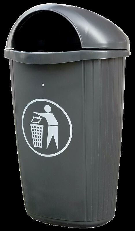 Abfallbehälter BRADFORD, in anthrazitgrau ähnlich RAL 7016