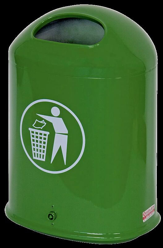 Abfallbehälter DERBY aus Stahl, in smaragdgrün ähnlich RAL 6001