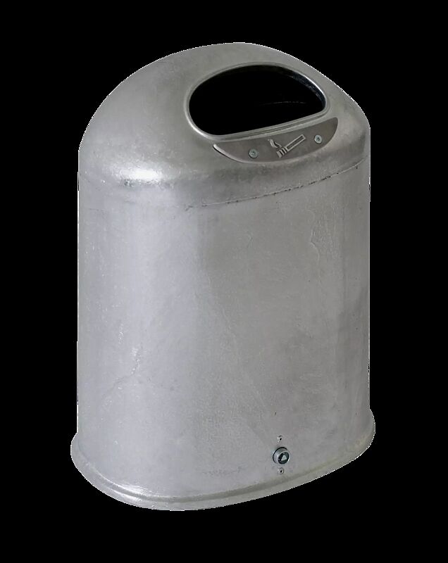 Abfallbehälter DERBY aus Stahlblech, mit Ascher, feuerverzinkt