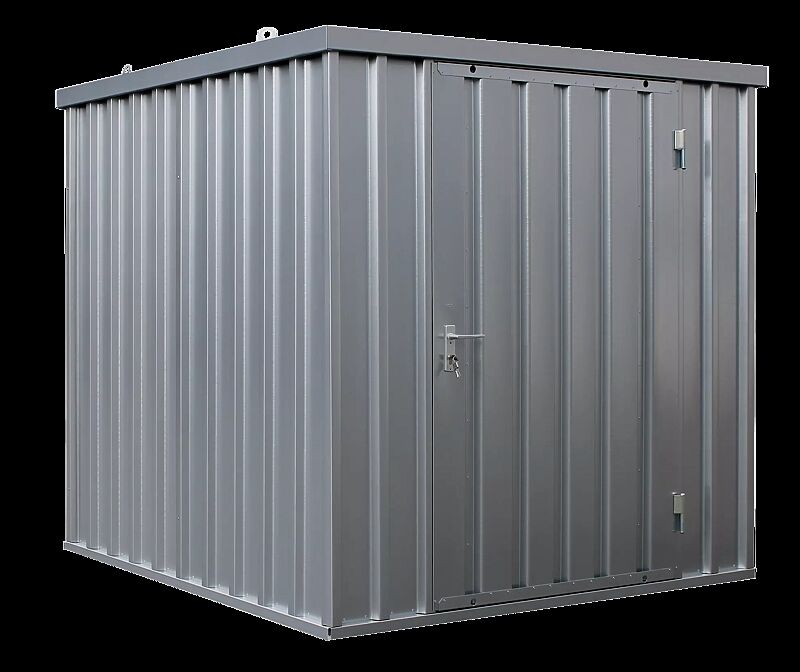 Materialcontainer BOSVILLE, Modell 2, feuerverzinkt, ohne Boden, Einflügeltür an Stirnseite