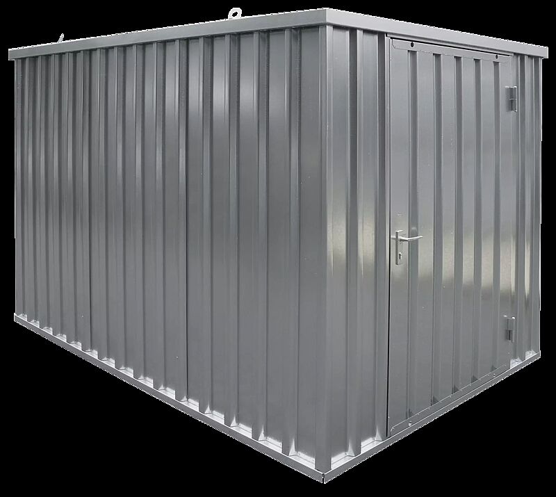 Materialcontainer BOSVILLE, Modell 3, feuerverzinkt, ohne Boden, Einflügeltür an Stirnseite