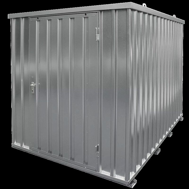 Materialcontainer BOSVILLE, Modell 3, feuerverzinkt, inkl. Boden, Einflügeltür an Stirnseite