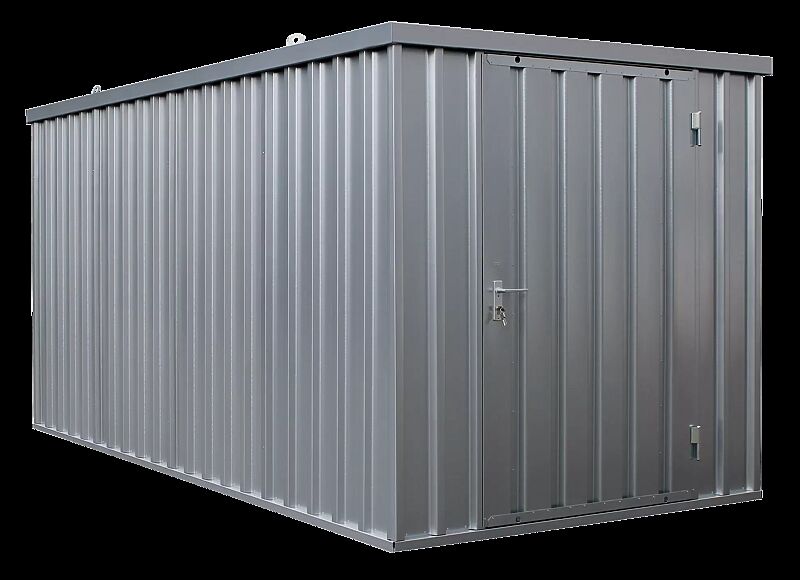 Materialcontainer BOSVILLE, Modell 4, feuerverzinkt, ohne Boden, Einflügeltür an Stirnseite