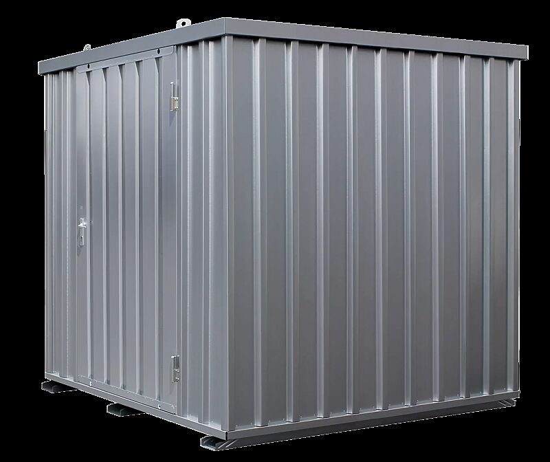 Materialcontainer BOSVILLE, Modell 2, feuerverzinkt, inkl. Boden, Einflügeltür an Längsseite