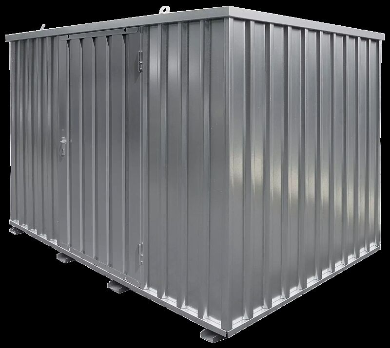 Materialcontainer BOSVILLE, Modell 3, feuerverzinkt, inkl. Boden, Einflügeltür an Längsseite