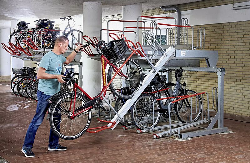 Doppelstock-Fahrradparksystem FLEXHUB
