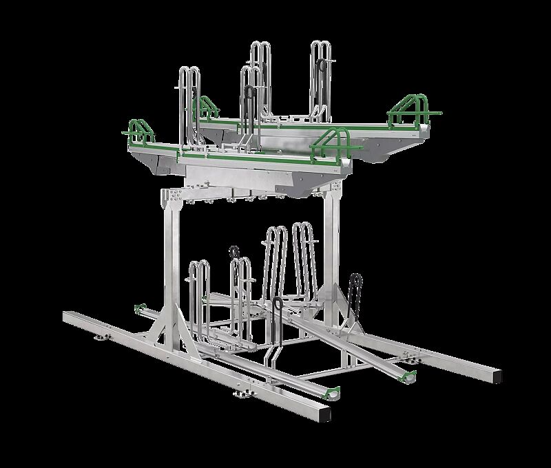 Doppelstock-Fahrradparksystem FLEXHUB PREMIUM, doppelseitig, 8 Stellplätze