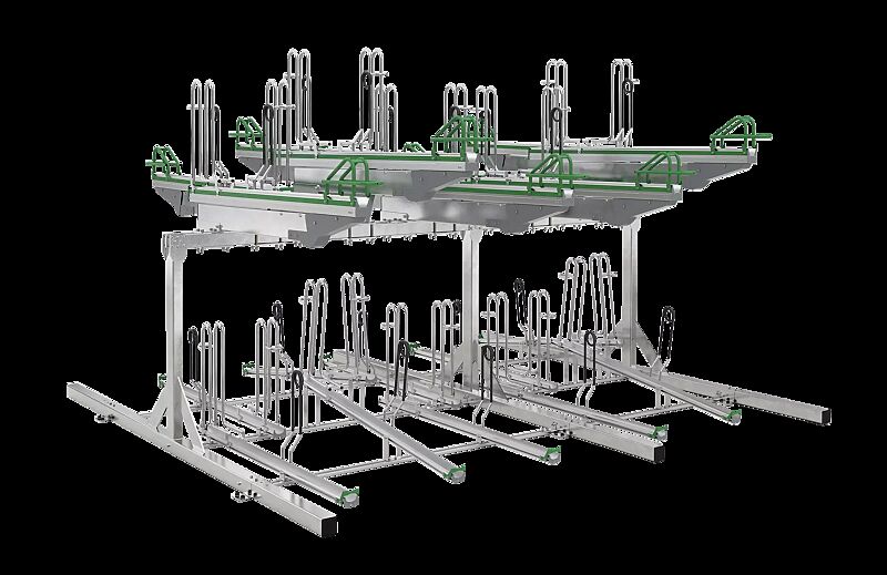 Doppelstock-Fahrradparksystem FLEXHUB PREMIUM, doppelseitig, 20 Stellplätze
