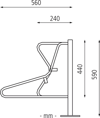 Fahrradständer SALVADOR Seitenansicht, z. A.