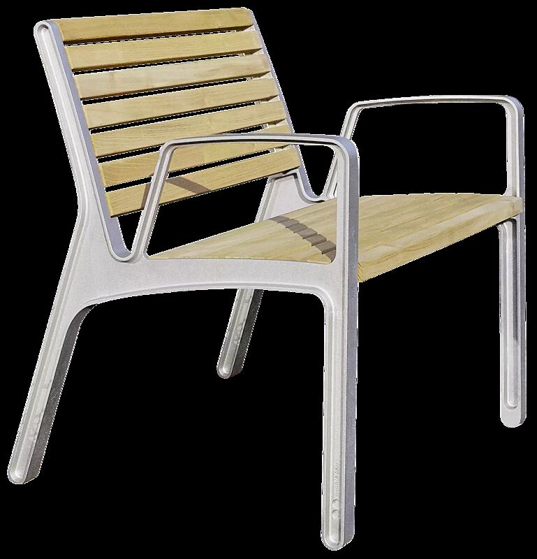 Sitz MIELA mit Armlehnen, mit schmaler Robinienholzbelattung