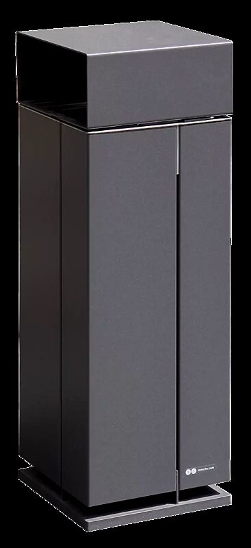 Standabfallbehälter NANUK mit Schutzdach, zum Aufdübeln, Korpus: Stahlblech, in DB 703 eisenglimmer