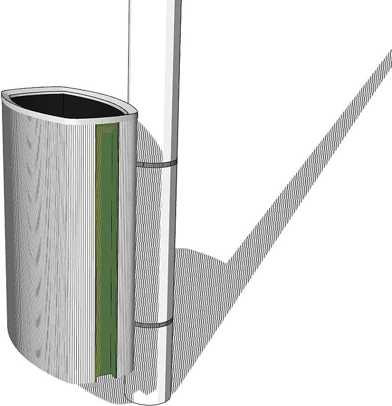 Abfallbehälter MINIUM zur Pfostenbefestigung, Stahlteile in 6010 grasgrün