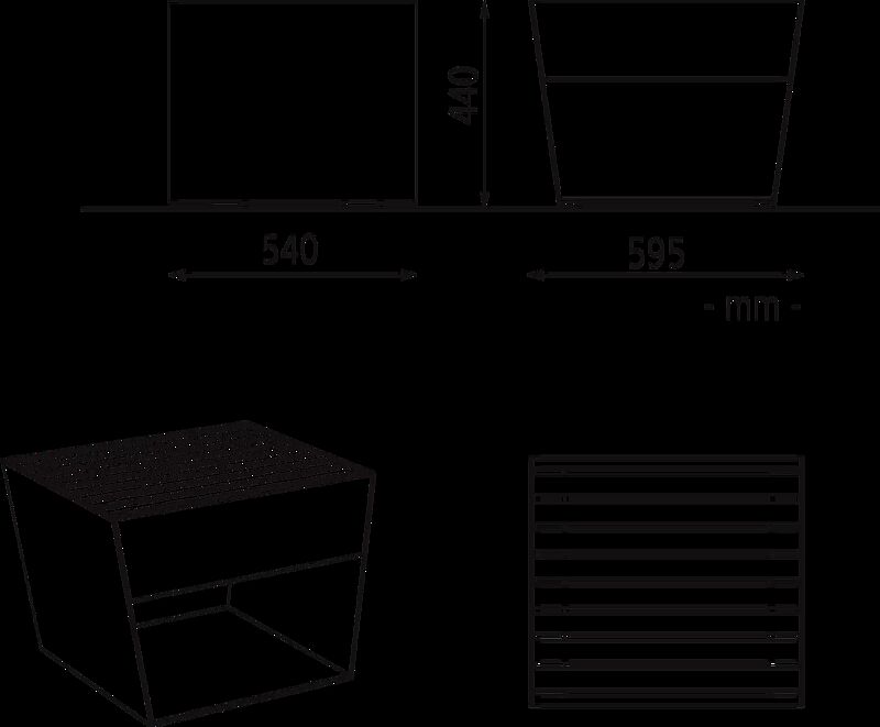 Sitz BLOCQ ohne Rückenlehne, mit LED-Beleuchtung