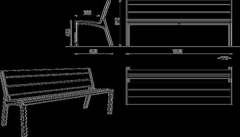 Sitzbank MIELA mit Rückenlehne