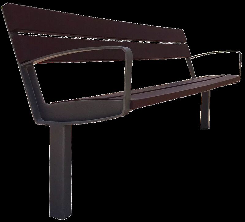 Sitzbank INTERVERA mit Resysta®-Belattung lasiert in siam, Stahlteile in 7016 anthrazitgrau