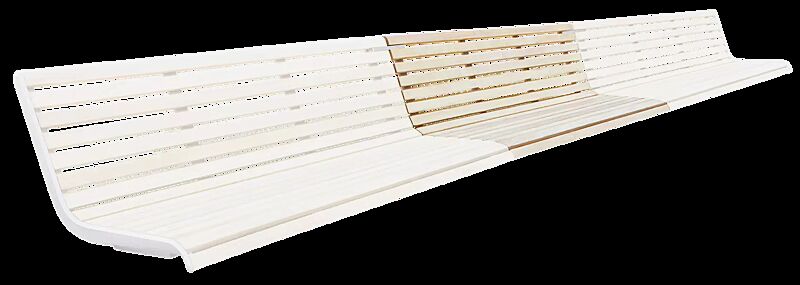 Mauerauflage PORT mit Rückenlehne, Mittelelement, Breite 1800 mm, mit Robinienholzbelattung