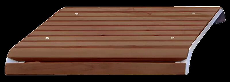 Mauerauflage PORT ohne Rückenlehne, Breite 580 mm, mit Jatobaholzbelattung