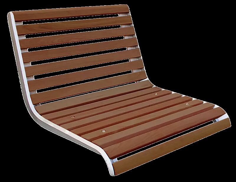 Mauerauflage PORT mit Rückenlehne, Breite 580 mm, mit Jatobaholzbelattung