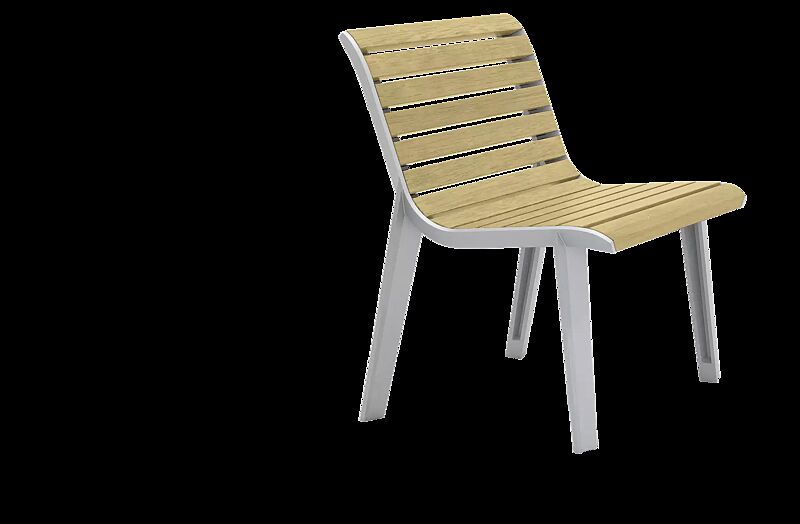 Sitz EMAU mit Rückenlehne, mit Robinienholzbelattung