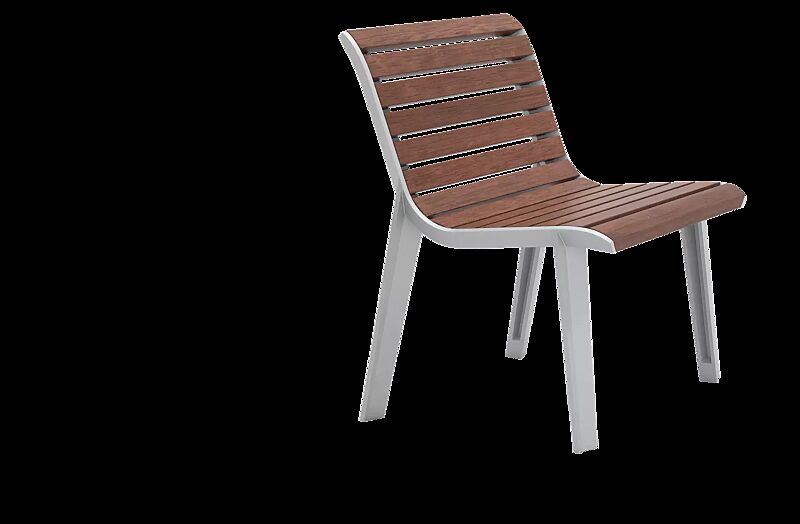 Sitz EMAU mit Rückenlehne, mit Jatobaholzbelattung