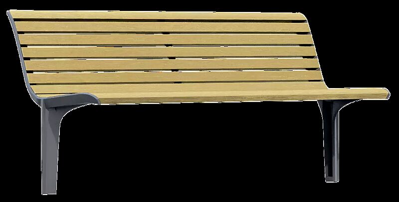 Sitzbank EMAU SOLO mit Rückenlehne, mit Robinienholzbelattung