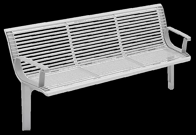 Seniorenbank EMAU SOLO mit Rückenlehne und Armlehnen, Edelstahl