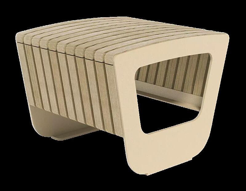 Sitz LANDSCAPE COMPACT ohne Rückenlehne, mit Robinienholzbelattung, Stahlteile in RAL 1000 grünbeige