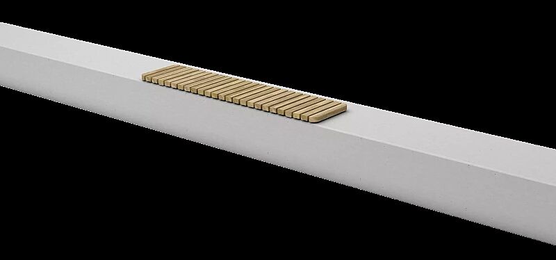 Mauerauflage REFORMA mit Querbelattung, Breite 1800 mm, mit Robinienholzbelattung