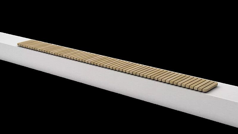 Mauerauflage REFORMA mit Querbelattung, 3 Segmente, Breite 4240 mm, mit Robinienholzbelattung