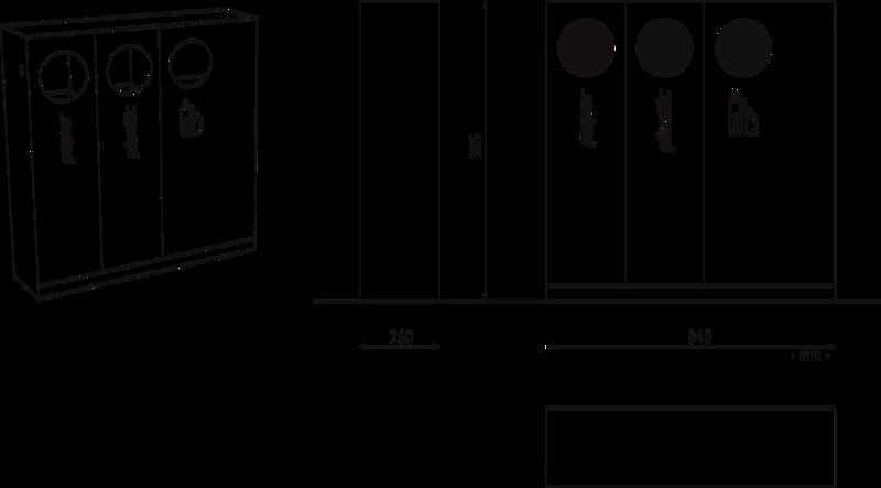 Abfallbehälter CRYSTAL TRIO aus Edelstahl, ohne Einwurfklappe