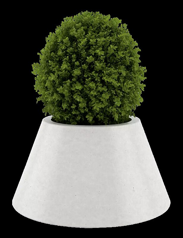 Pflanzbehälter CONICS, Ø 1250 mm, HPC-Beton in hellgrau