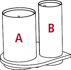 Pflanzbehälter POLYS aus Aluminium, mit halbrunder Plattform