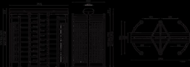 Drehkreuz TINOS Doppel-Drehkreuz, kunststoffbeschichtet