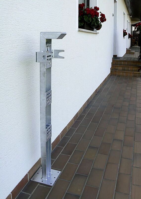 Mülltonensäule FIXOUT, feuerverzinkt, zum Aufdübeln, für Mülltonnen 120 bis 240 L