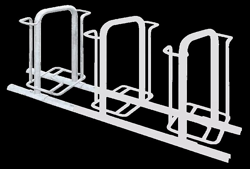 Fahrradparker MISSOURI doppelseitig 90°, tief, zum Aufdübeln bei +/-0 mm, feuerverzinkt