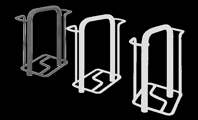 Fahrradparker MISSOURI doppelseitig 90°, tief, zum Aufdübeln bei -250 mm, in RAL 7012 basaltgrau
