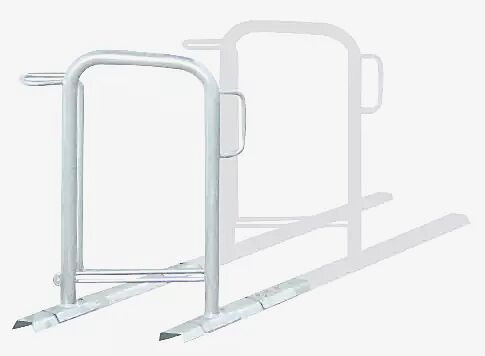 Fahrradparker MISSOURI einseitig 45°, tief, zum Aufdübeln bei +/- 0 mm, feuerverzinkt