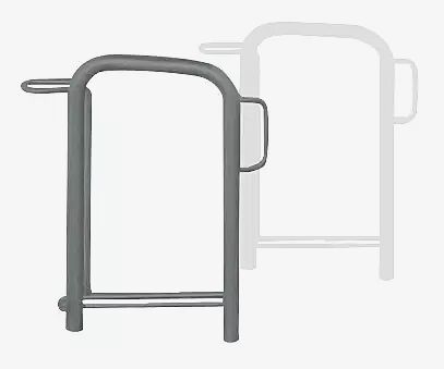 Fahrradparker MISSOURI einseitig 45°, tief, zum Aufdübeln bei -250 mm, in RAL 7012 basaltgrau